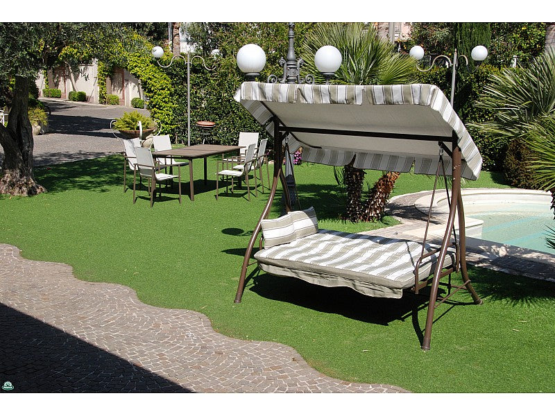 DONDOLO ZANZIBAR 3 POSTI COLOR BIANCO RIGATO MARRONE