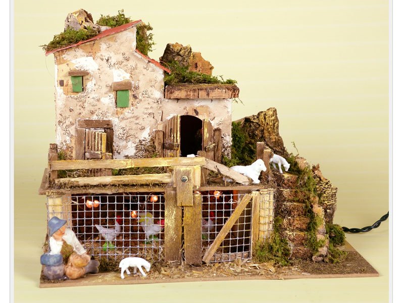FATTORIA CON LUCI 28X15X22CM