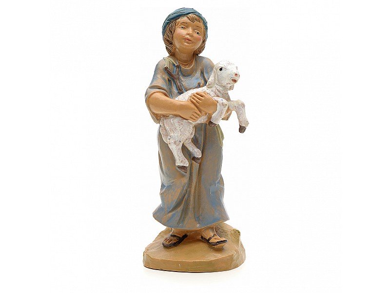 PASTORE CON AGNELLO 12CM IN RESINA (F-49)