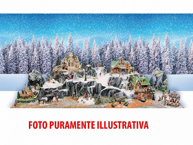 PAESAGGIO VILLAGGIO DI MONTAGNA 120X40CM