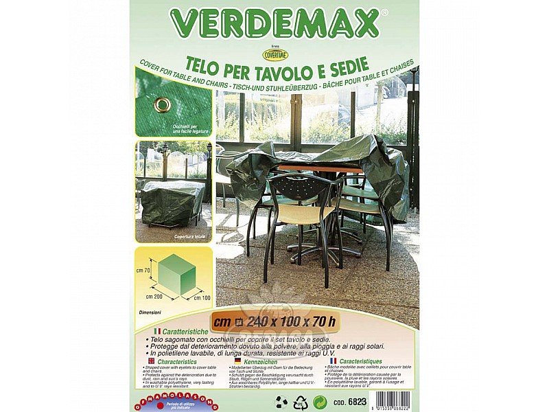 TELO RETT. IMPERMEABILE PER TAVOLO E SEDIE CM 240X100XH70