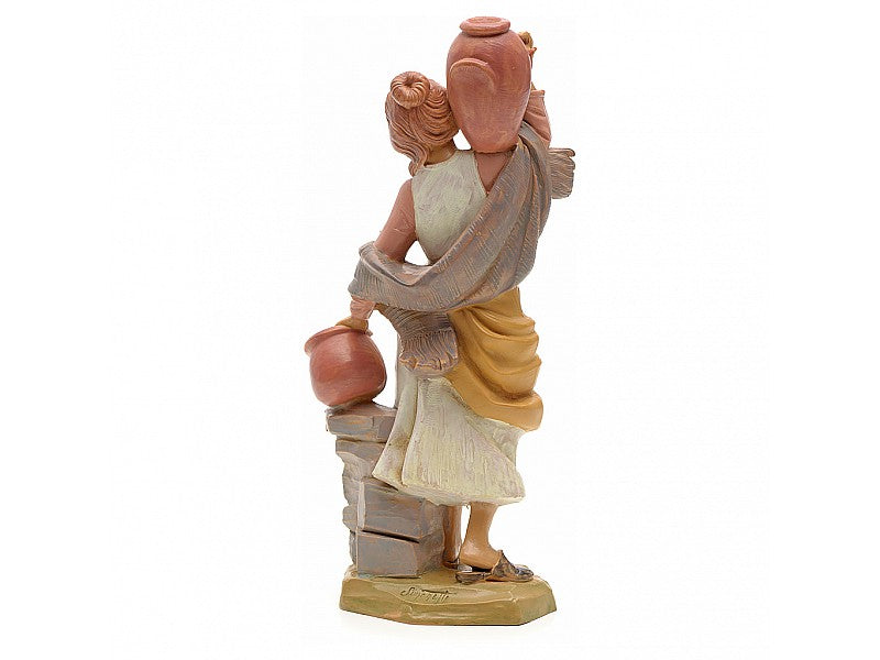 PASTORELLA CON BROCCHE 19CM IN RESINA (22)