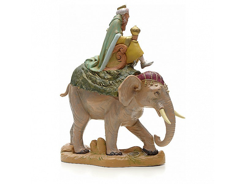 RE MAGIO GASPARRE SU ELEFANTE 19CM IN RESINA (F44)