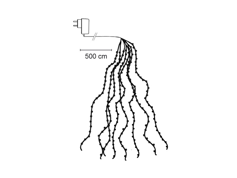 100 MICROLED BIANCO CALDO CASCATA 100CM
