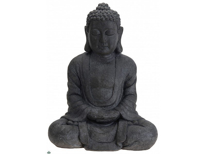 STATUA BUDDHA GRIGIA IN GESSO 61,5X35X78CM