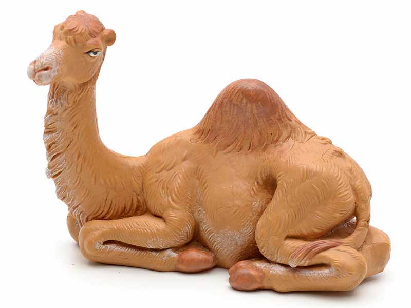 STATUTETTA DROMEDARIO SEDUTO 12CM IN RESINA PER PRESEPE