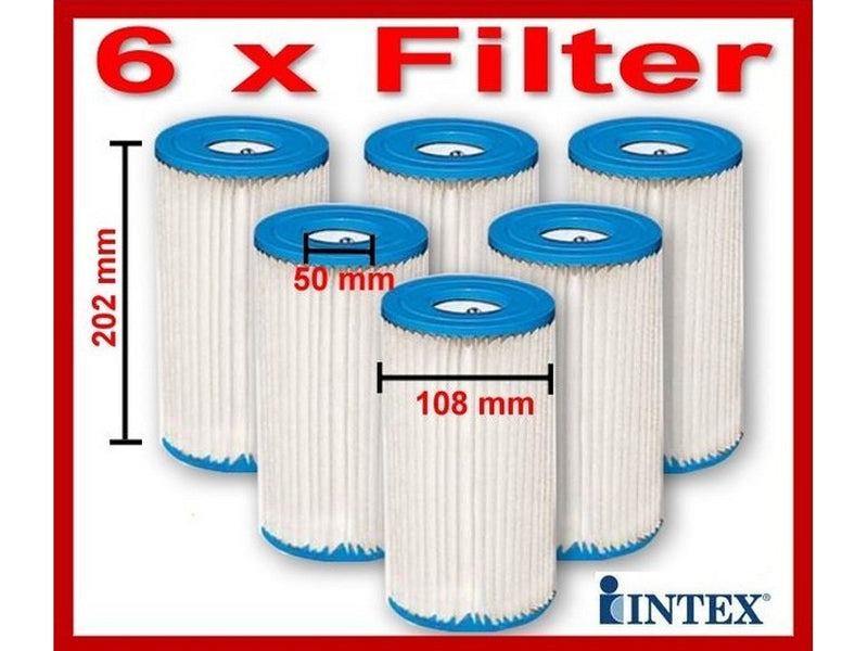 INTEX PEZZI 6 FILTRI CARTUCCIA MOD. A 59900 29000 PER POMPA PISCINA