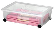 SCATOLA MULTIUSO ROLLBOX TRASPARENTE 59X39X18,5 H CON RUOTE