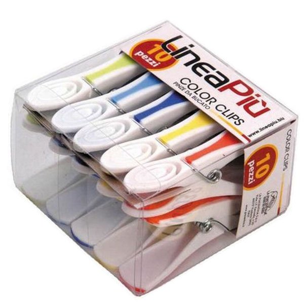 MOLLETTE BIANCHERIA COLORCLIPS Pz.10 LINEA PIU'