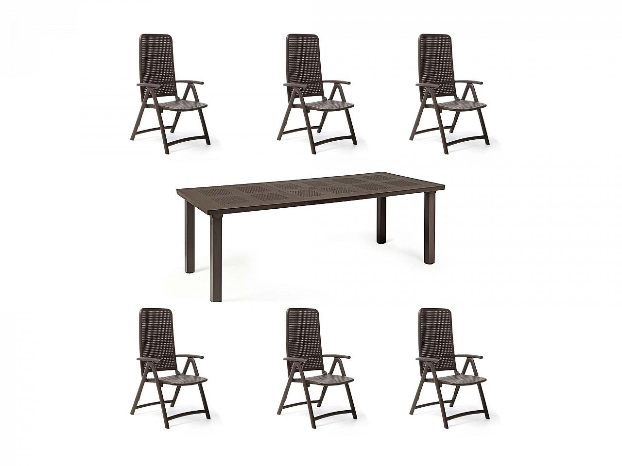 OFFRE : TABLE EXTENSIBLE LEVANTE 160/220CM + 6 FAUTEUILS DARSENA DANS LES COULEURS DE VOTRE CHOIX