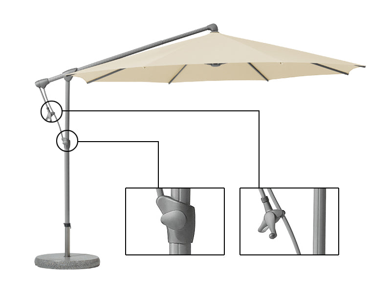 OMBRELLONE SUNWING C+ 300CM ROTONDO BIANCO PANNA CON BASE GLATZ