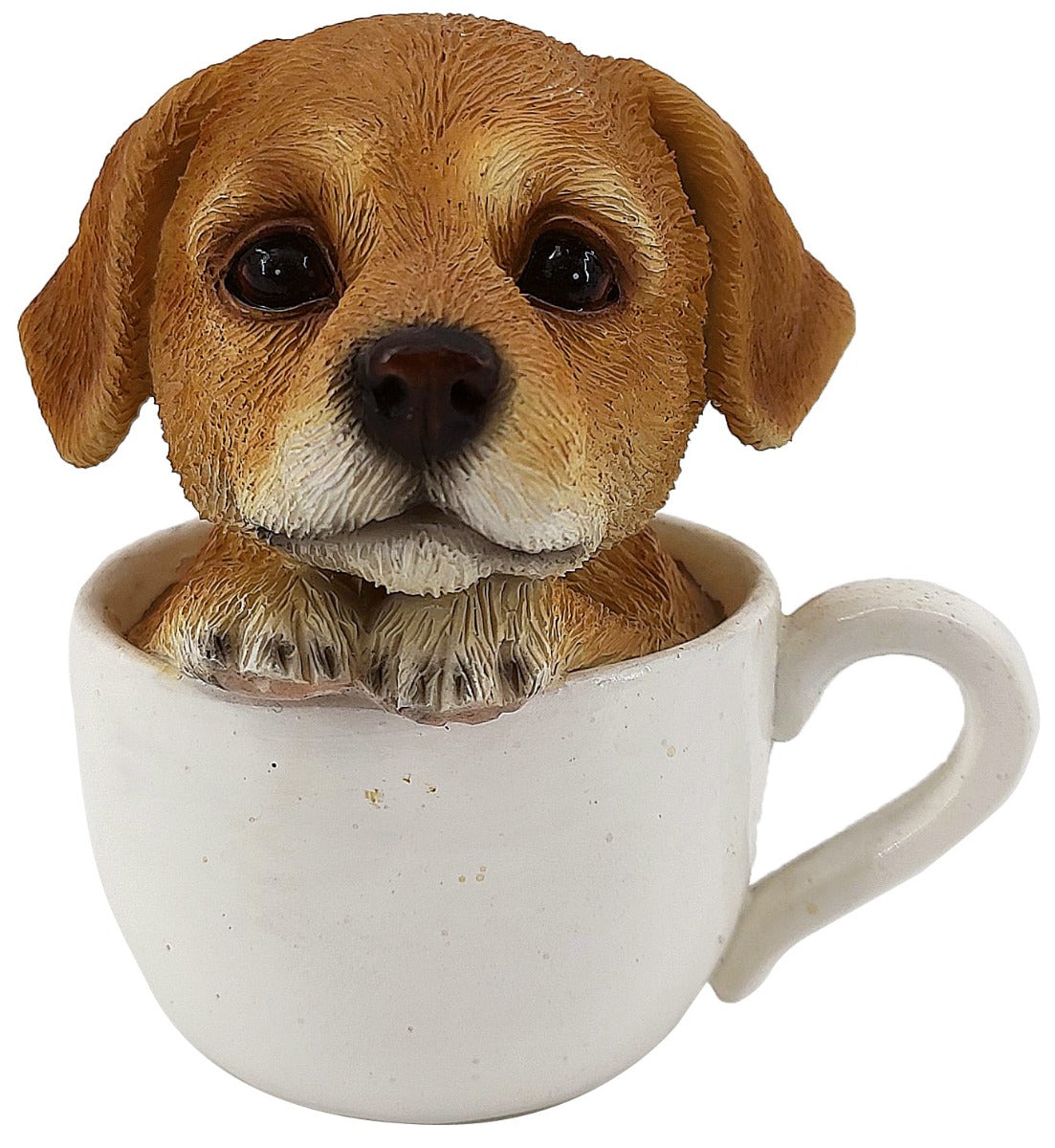 STATUETTA LABRADOR IN TAZZA CM.9 VETRORESINA