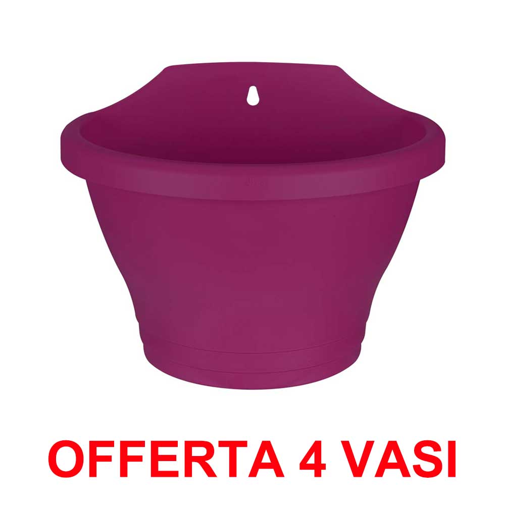 OFFERTA 4 VASO CORSICA WALL BASKET 25CM CHERRY