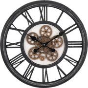 OROLOGIO DA PARETE NERO INGRANAGGI 50CM
