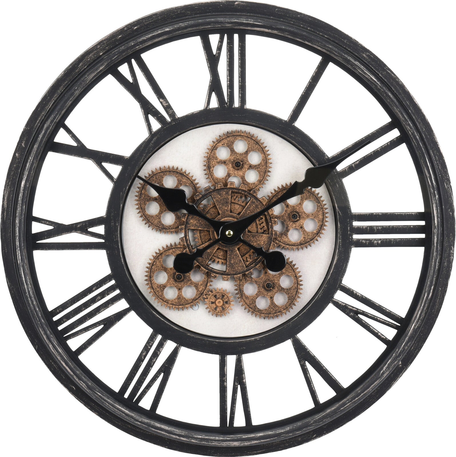 OROLOGIO DA PARETE NERO INGRANAGGI 50CM