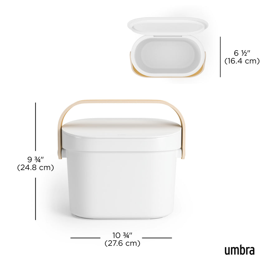 Bidoncino per Compost 4 Litri Bianco Naturale UMBRA