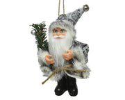 DECORAZIONE BABBO NATALE IN POLIESTERE 8X4X13 CM GRIGIO