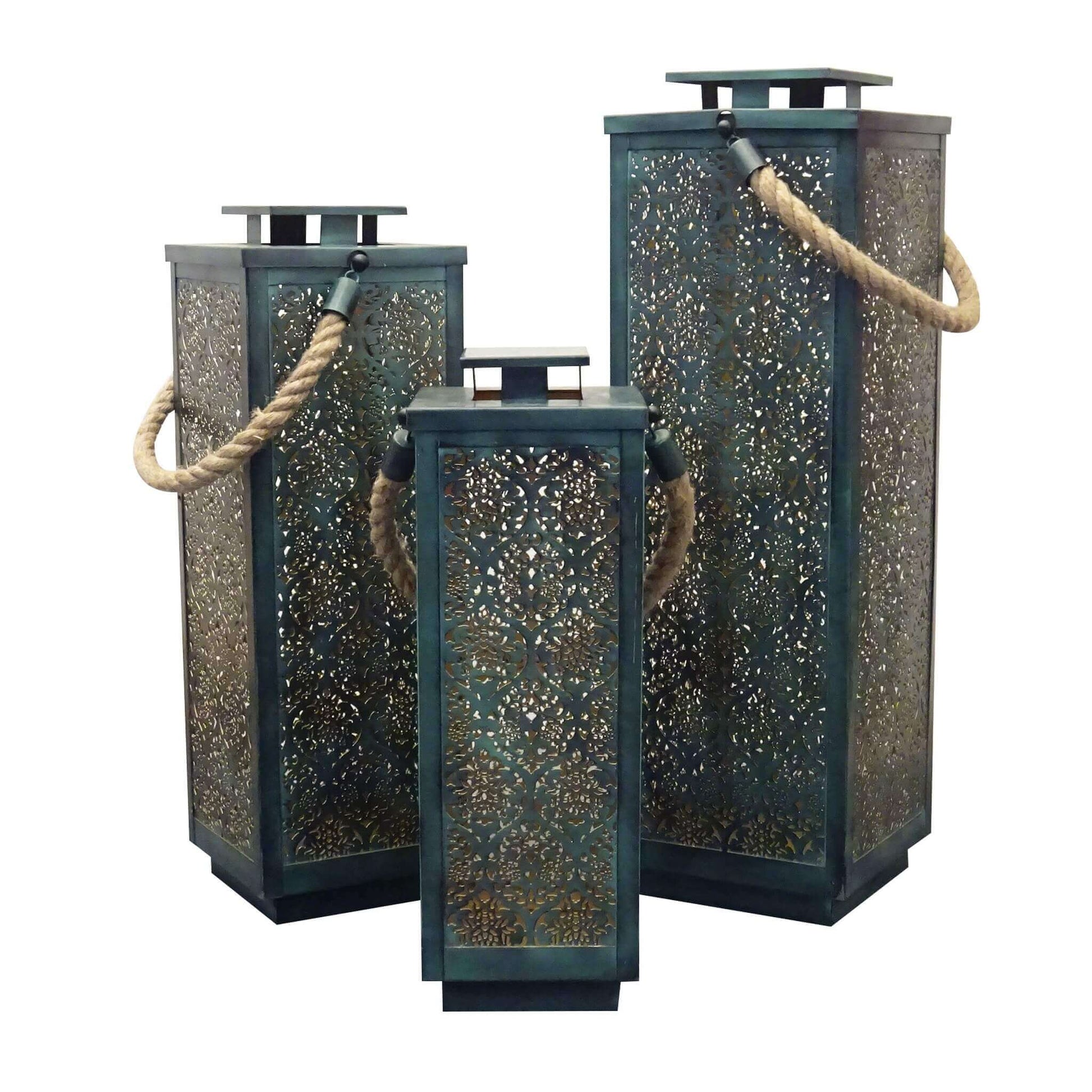 SET DI 3 LANTERNE IN METALLO C