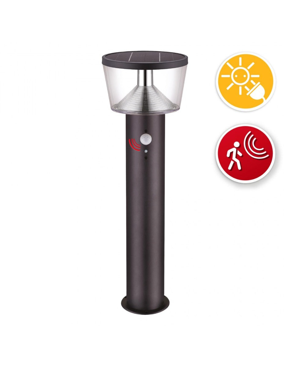 LAMPADA DA TERRA A CARICA SOLARE 600 LUMEN, CON RILEVATORE DI MOVIMENTO