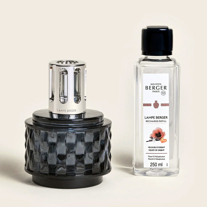 LAMPADA BERGER "GREY" CON FRAGRANZA VELLUTO D'ORIENTE