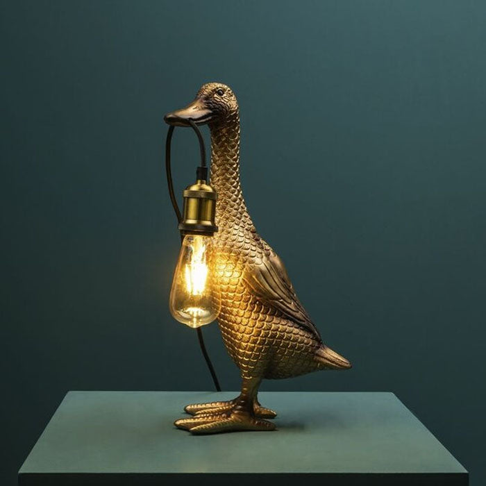 LAMPADA DA TAVOLO ANATRA, 18X23X44CM, ORO
