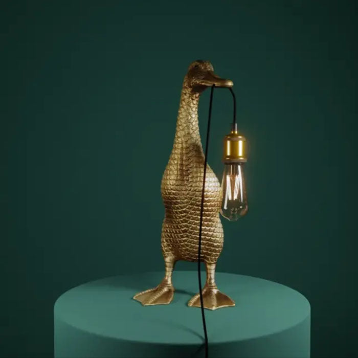 LAMPADA DA TAVOLO ANATRA, 18X23X44CM, ORO