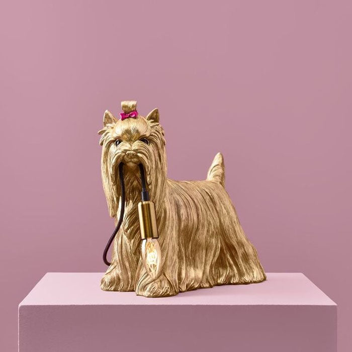 LAMPADA DA TAVOLO CANE, 40X17X32,5CM, ORO