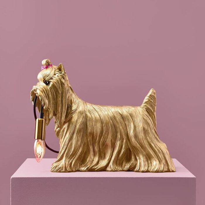 LAMPADA DA TAVOLO CANE, 40X17X32,5CM, ORO