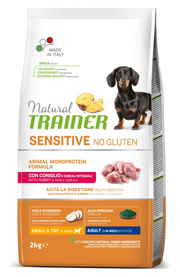 CROCCHETTE CANE ADULTO SENSITIVE NO GLUTEN SMALL&TOY CON CONIGLIO E CEREALI INTEGRALI 2KG