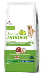 NATURAL TRAINER ADULT CANE MAXI PROSCIUTTO CRUDO E RISO 12 KG
