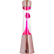 LAMPADA LAVA LAMP CHROME FUCSIA LIQUIDO TRASPARENTE H40CM