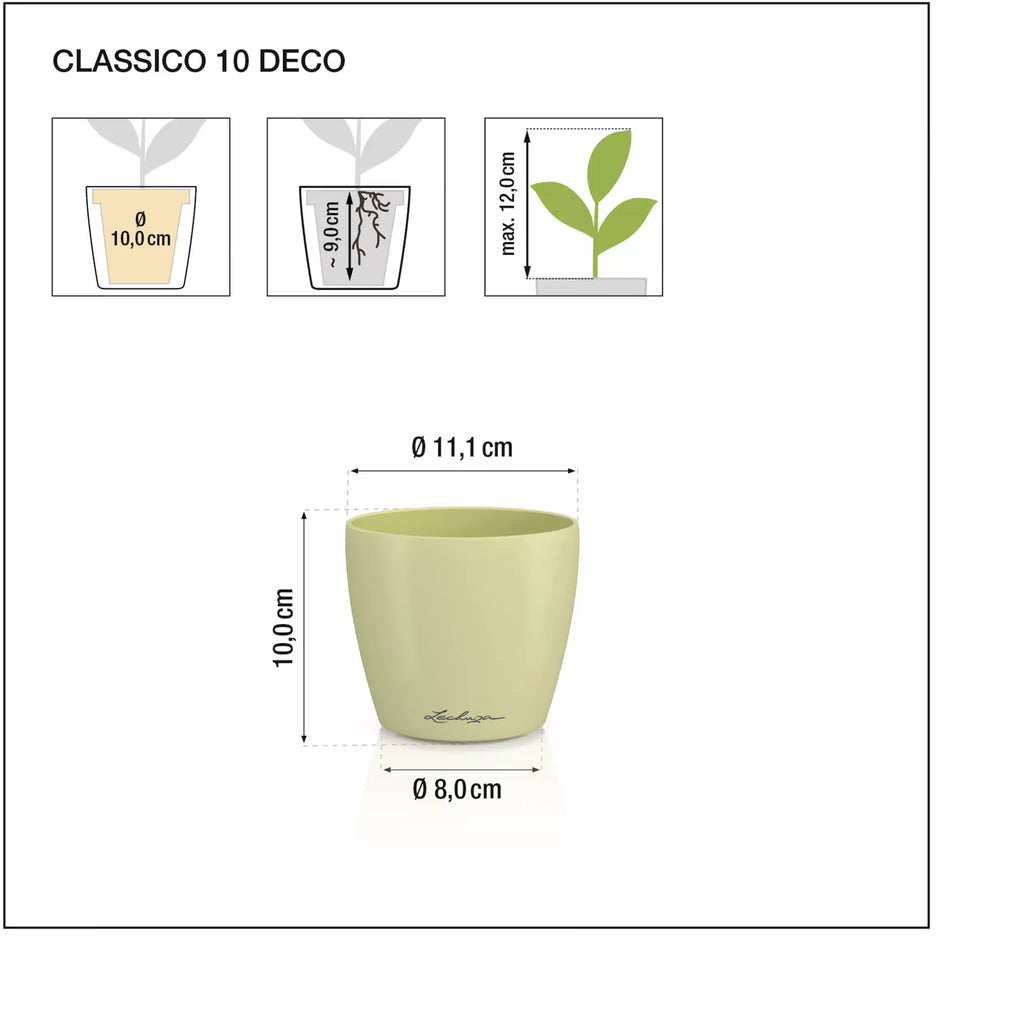 Vaso Classico "Deco 10" D11 H10CM Grigio Ardesia Opaco LECHUZA
