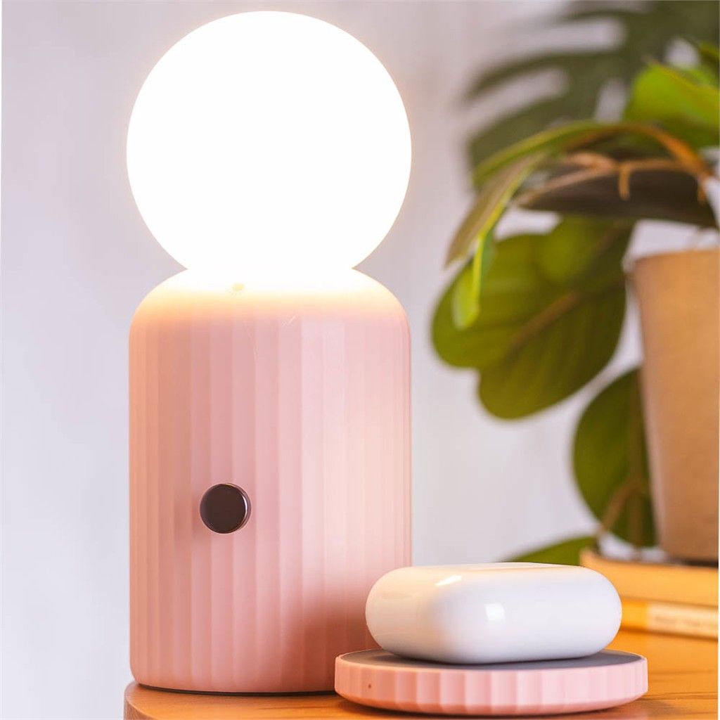LAMPADA CON RICARICA WIRELESS ROSA