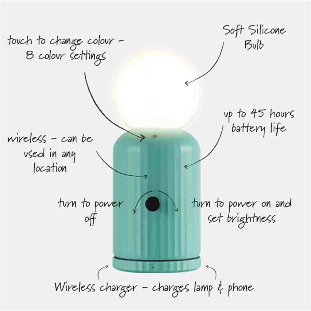 LAMPADA CON RICARICA WIRELESS MENTA