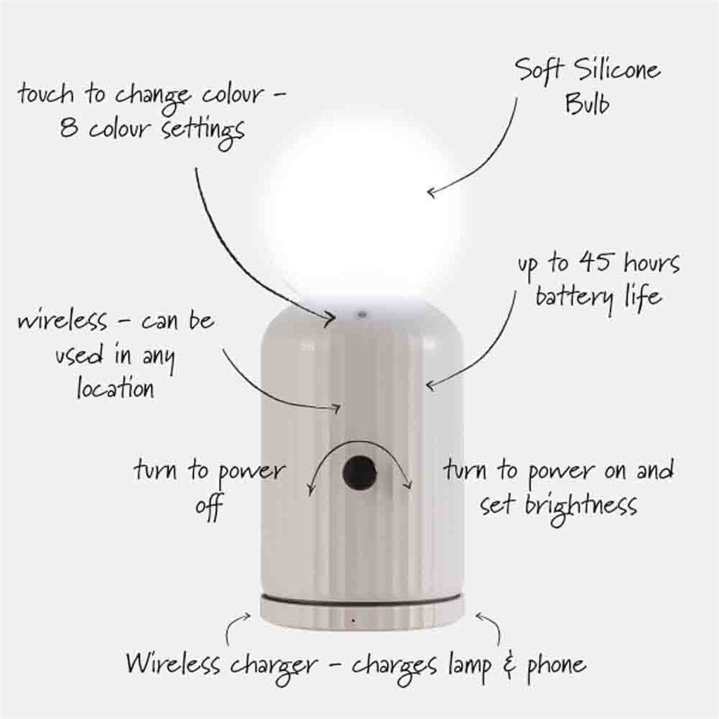 LAMPADA CON RICARICA WIRELESS BIANCA