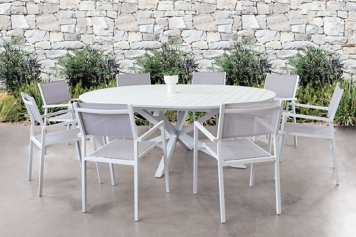 TAVOLO ROTONDO CAMELOT ALLUNGABILE 150/200 X 150 BIANCO
