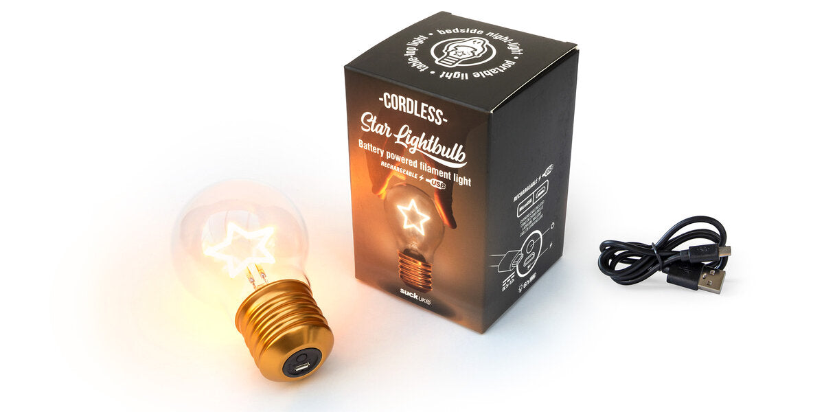 LAMPADA DA TAVOLO A FORMA DI LAMPADINA CON STELLA