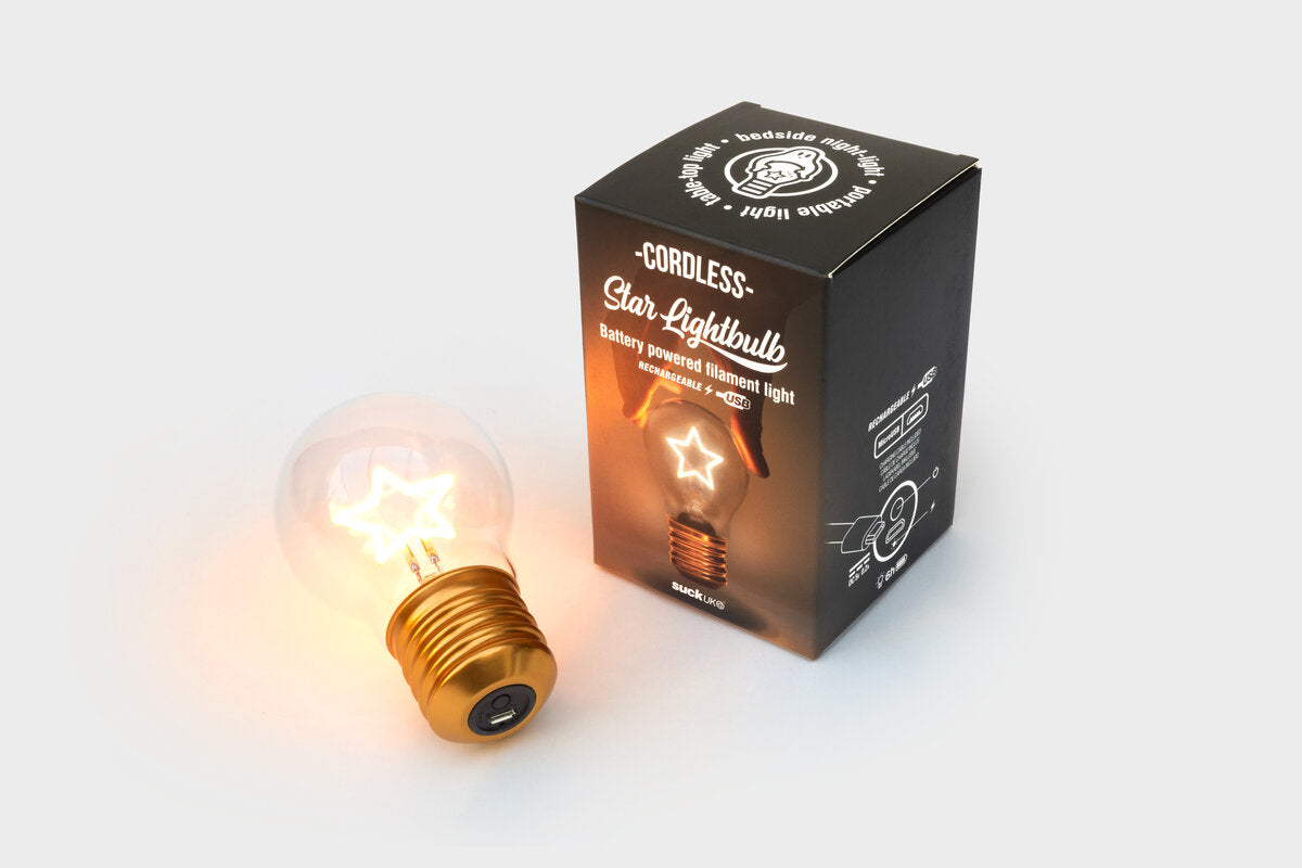 LAMPADA DA TAVOLO A FORMA DI LAMPADINA CON STELLA