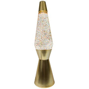 LAMPADA LAVA LAMP GOLD GLITTER LIQUIDO TRASPARENTE H40CM
