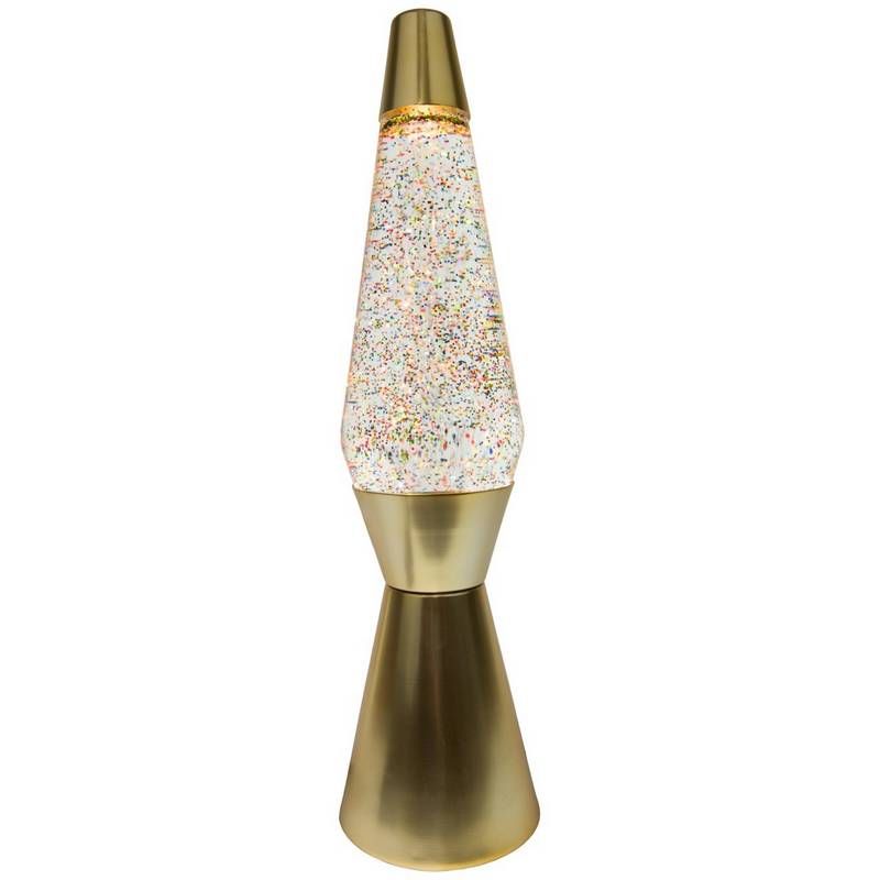 LAMPADA LAVA LAMP GOLD GLITTER LIQUIDO TRASPARENTE H40CM