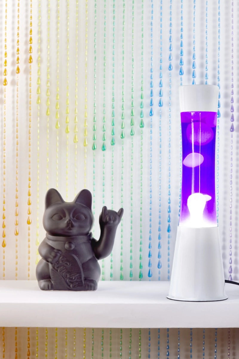 LAMPADA LAVA LAMP VIOLA CON BASE BIANCA H39,5CM