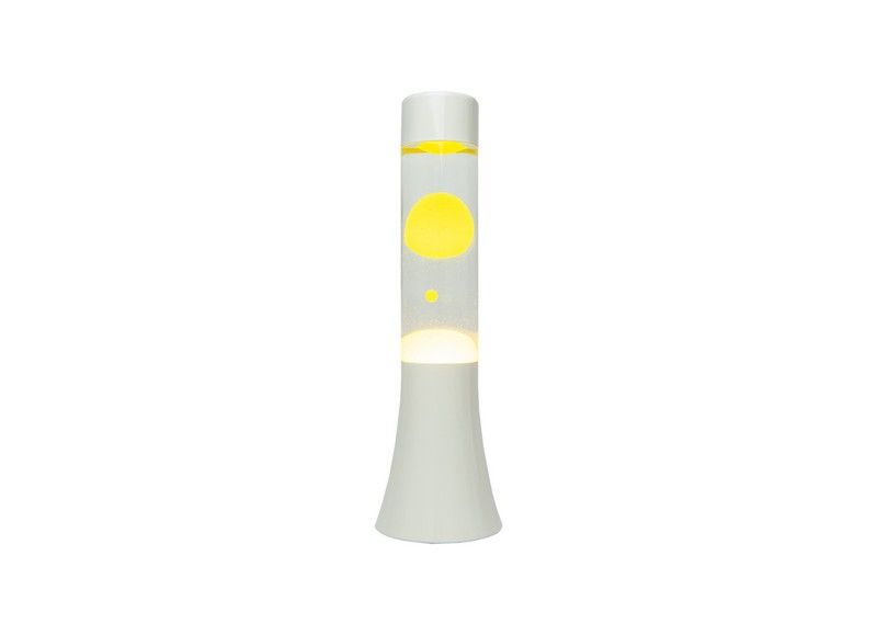 Mini Lava Lamp 9x9x31cm Giallo e Bianco Fisura
