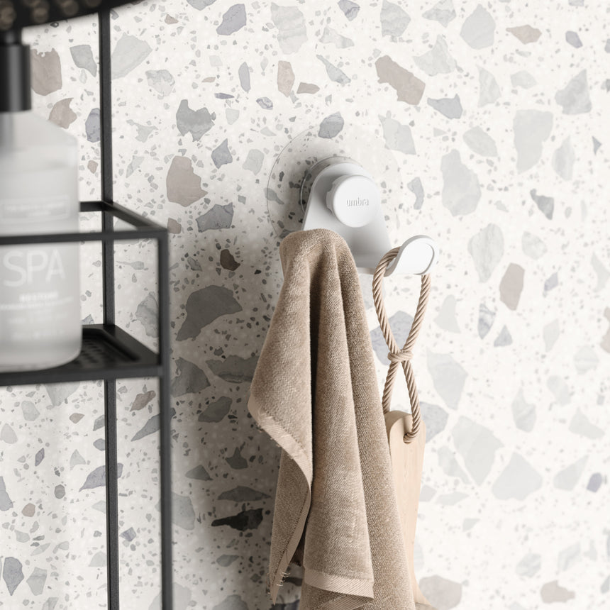 Gancio Doppio Adesivo Flex 8 x 6 x 6 cm Bianco Umbra