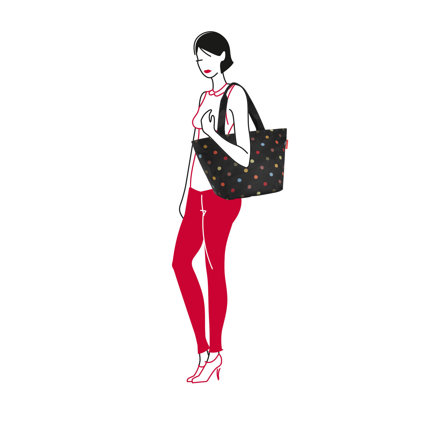 BORSA SHOPPER M DOTS 51X30.5X26 CM