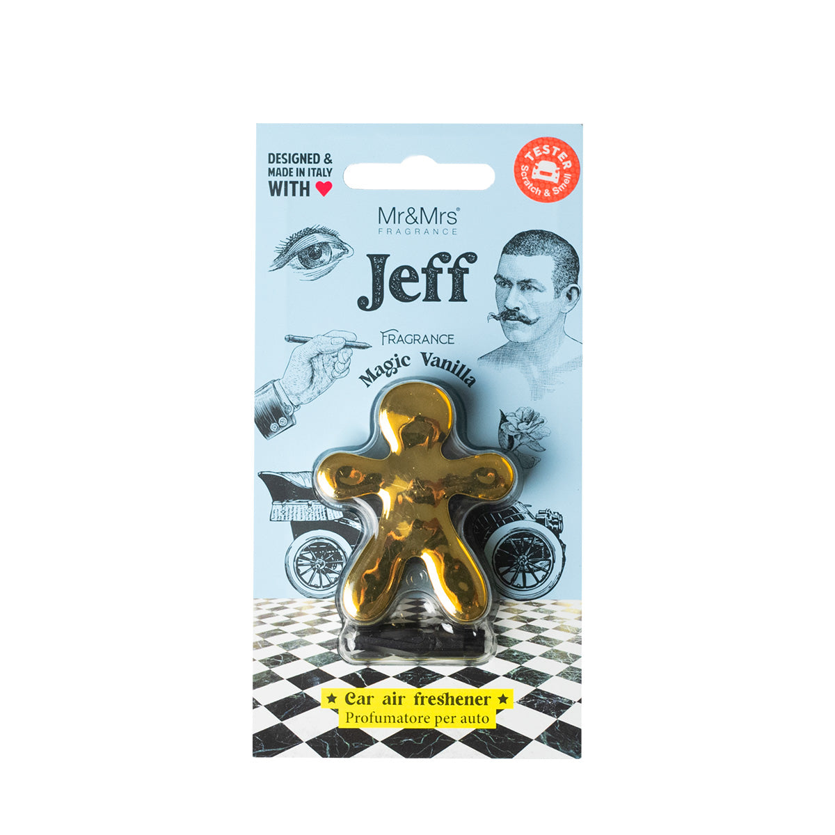 MR & MRS FRAGRANCE PROFUMATORE PER AUTO JEFF CROMATO ORO MAGIC VANILLA