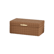 BAULE MARRONE RETTANGOLARE CON CHIUSURA ORO