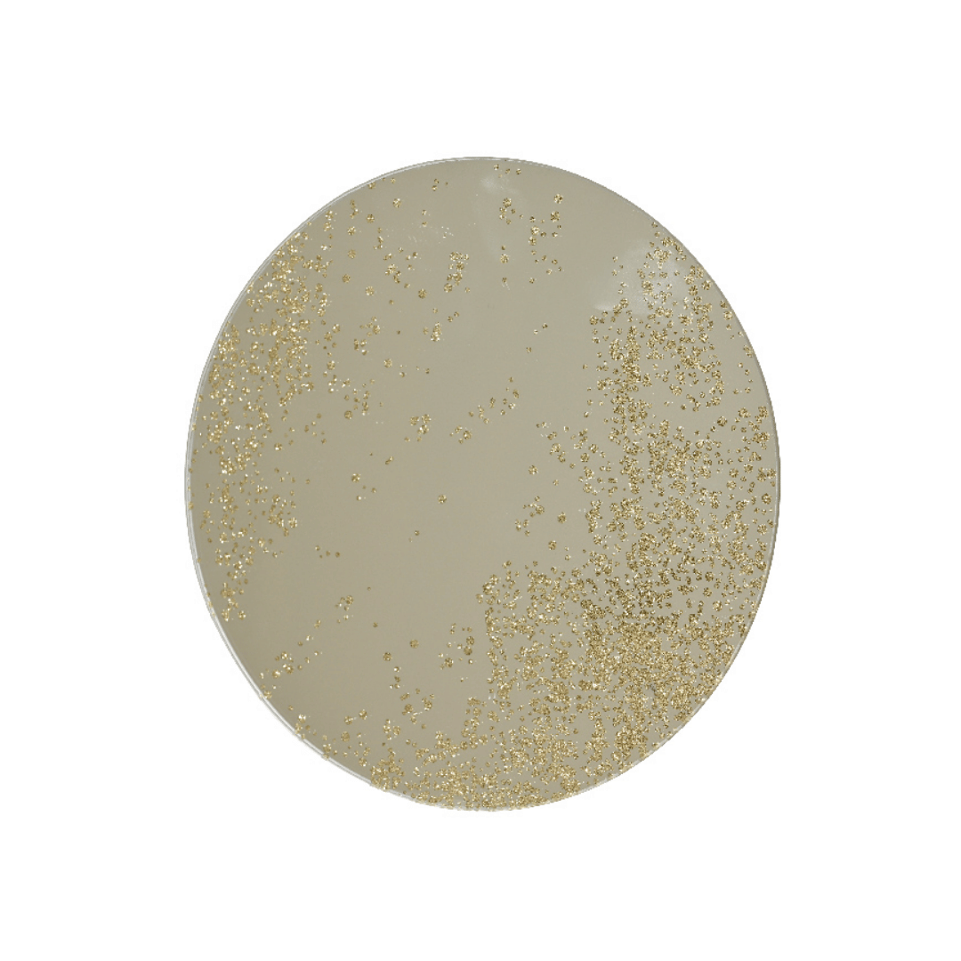 PIATTO/SOTTOPIATTO IN VETRO ROTONDO - ORO SCINTILLANTE