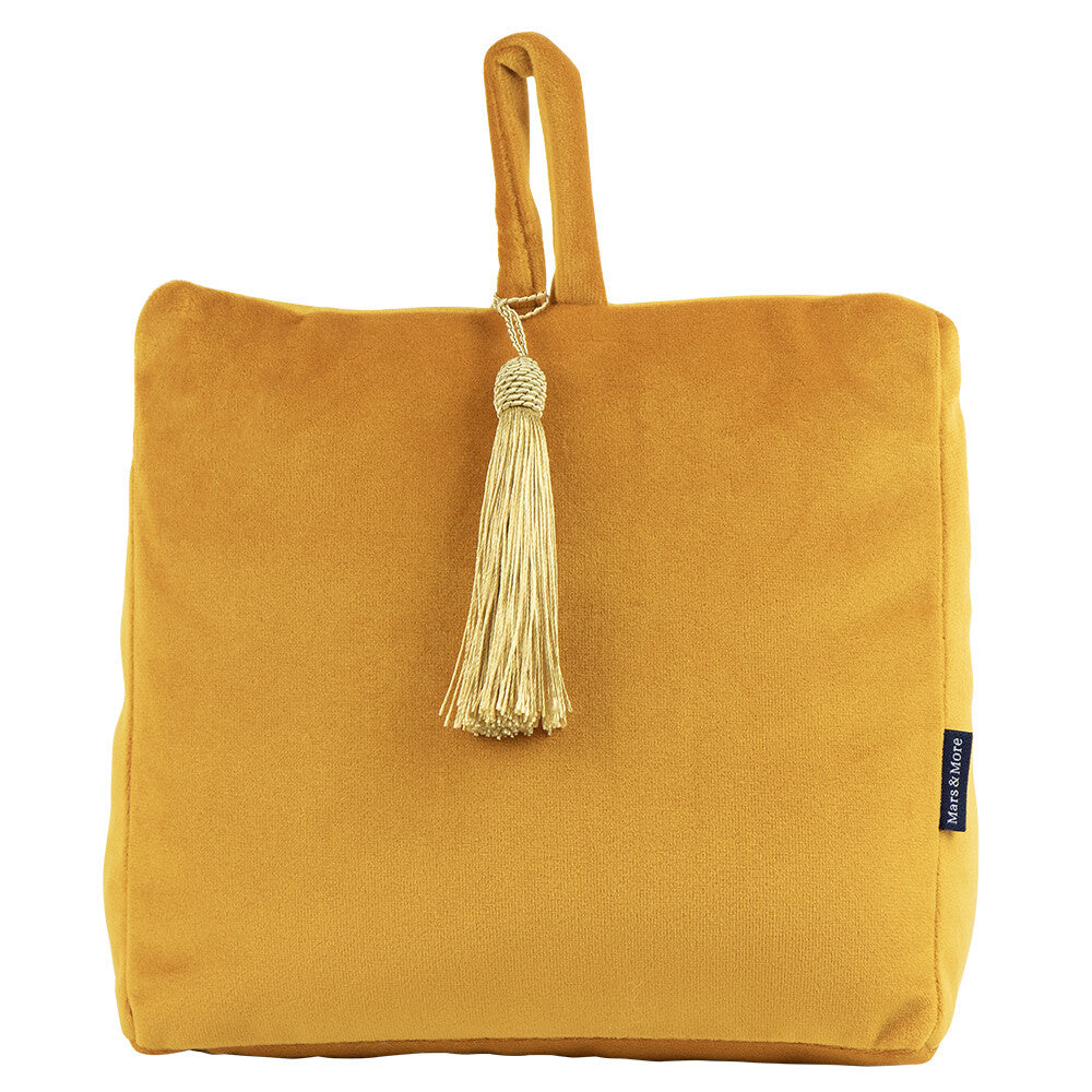 FERMAPORTA IN VELLUTO GIALLO MIELE 18CM