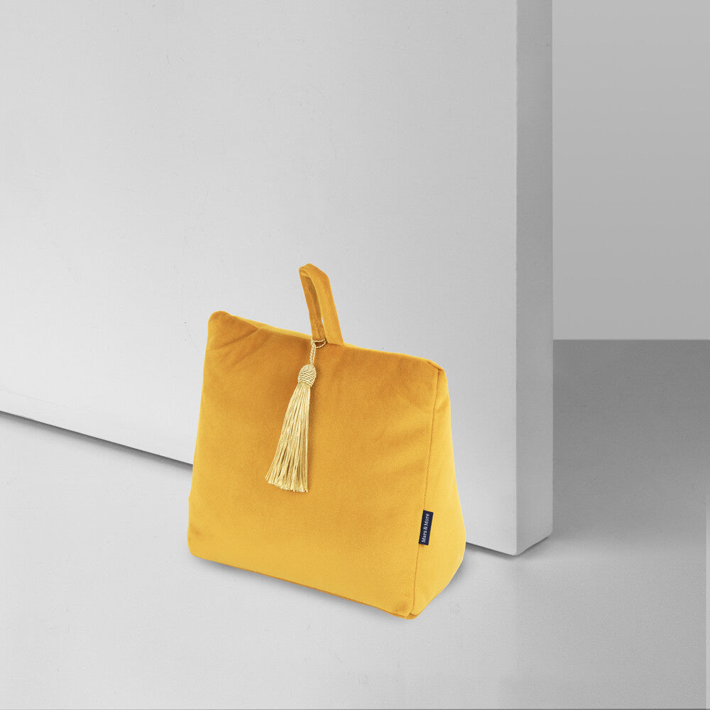 FERMAPORTA IN VELLUTO GIALLO MIELE 18CM