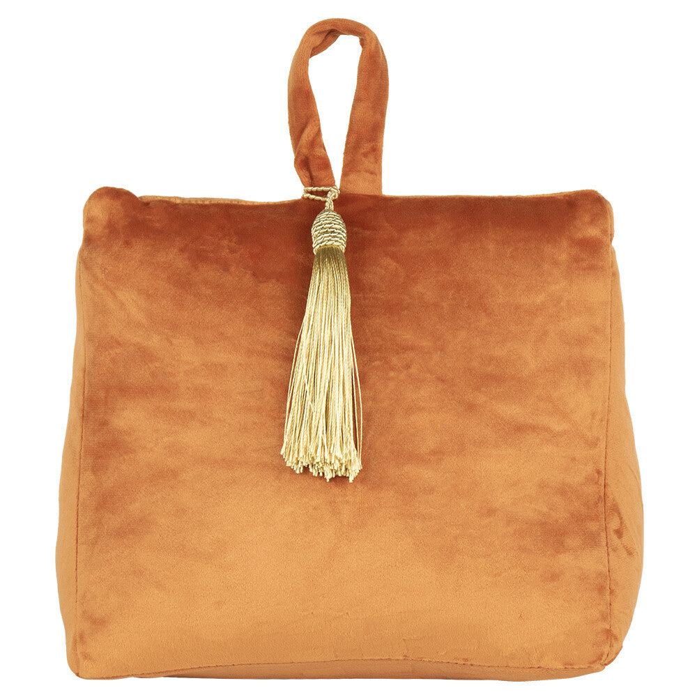 FERMAPORTA IN VELLUTO ARANCIONE 18CM